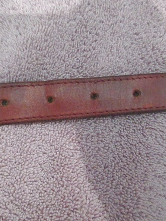 Fossil Leather Woven Tapestry Belt Size L Rainbow Piecework Boho Hippie Western main image 4